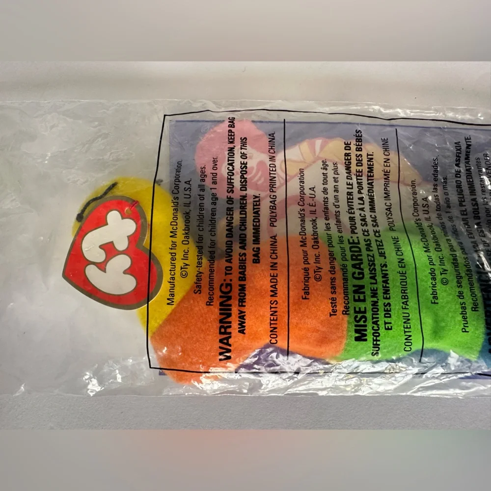 TY Beanie Baby snake  Toy - Yellow and Purple‎